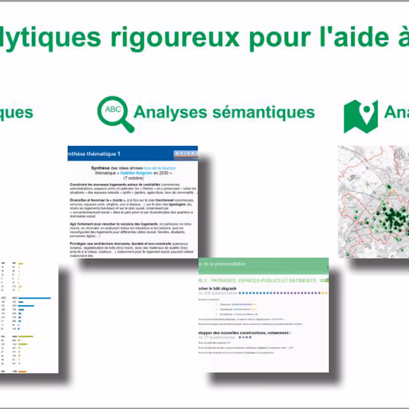 Transformer une concertation de masse en véritable outil d’intelligence collective et d’aide à la décision, en traitant les avis collectés selon des méthodes d’analyses rigoureuses 